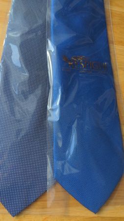 2x elegante blaue Krawatten aus Seide