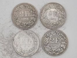 2 FR 1878  gute Erhaltung Lot 4 Stück
