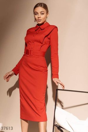 Red Jersey MIDI Dress Size M New
