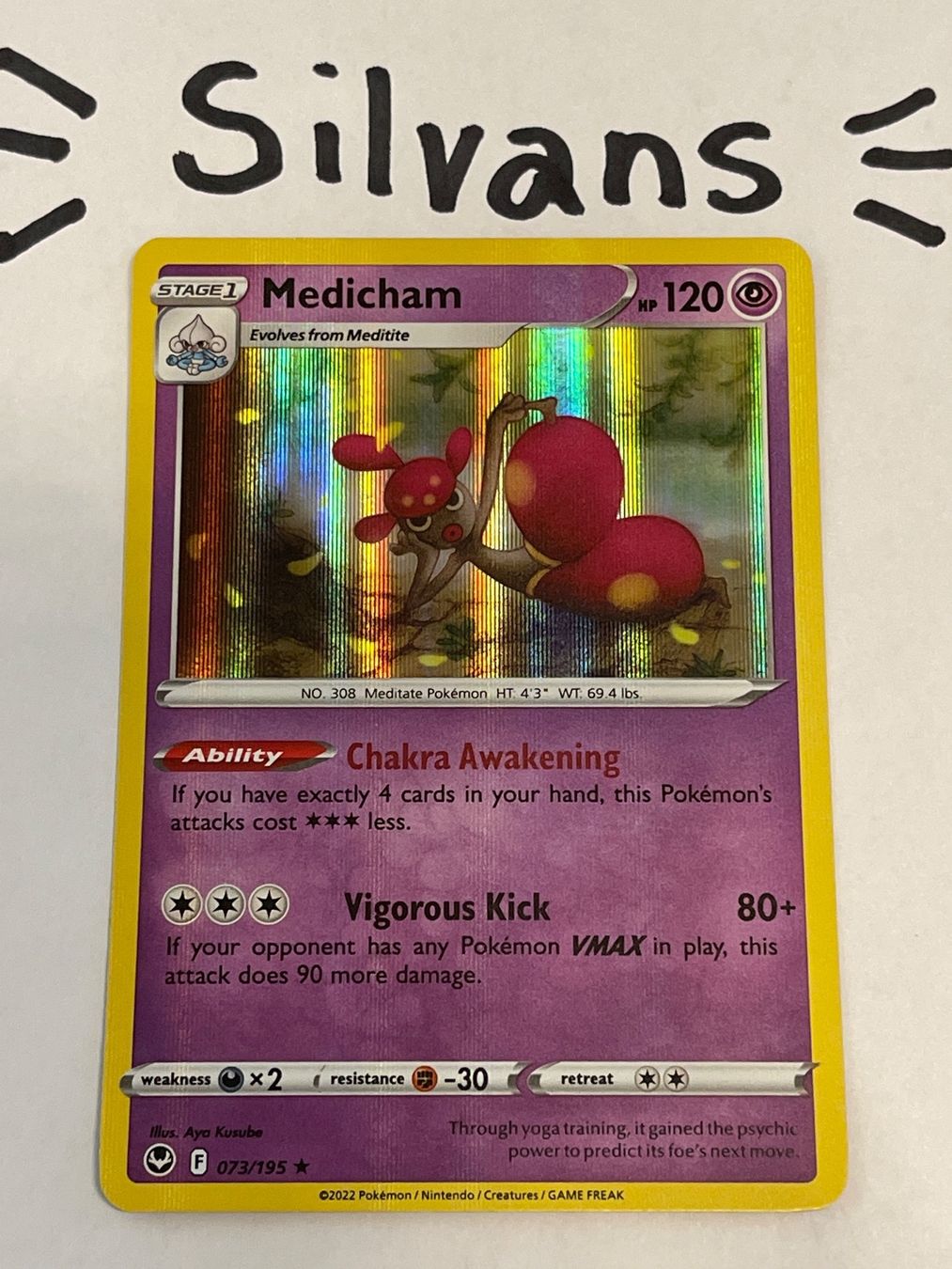 Pokémon Sammelbilder & Trading cards: Medicham Holo 073/195 Silver Tempest Englisch – Neu (gemäss Beschreibung) aus Wil SG von Silvans