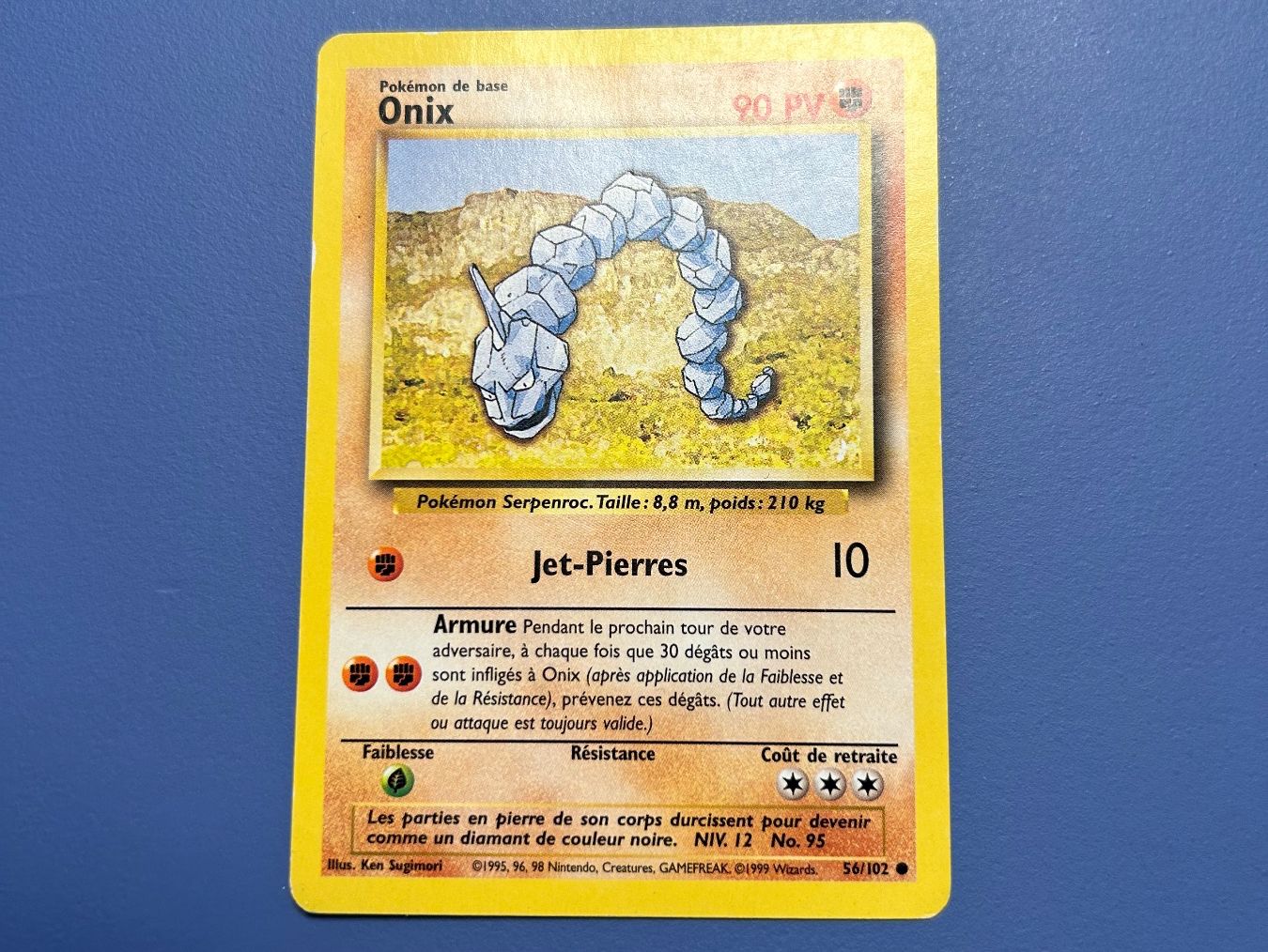 Pokémon Sammelbilder & Trading cards: Carte Pokémon Onix 56/102 Set de Base FR – Gebraucht aus Schlieren von happymerchant64