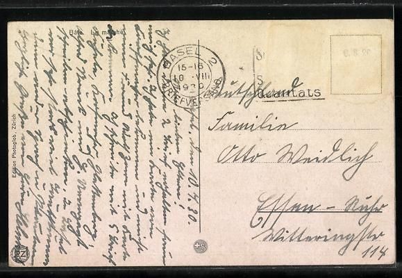 Cartes postales: AK Basel, Marktplatz mit Strassenbahn – D'occasion à Berlin par bartko-reher 1