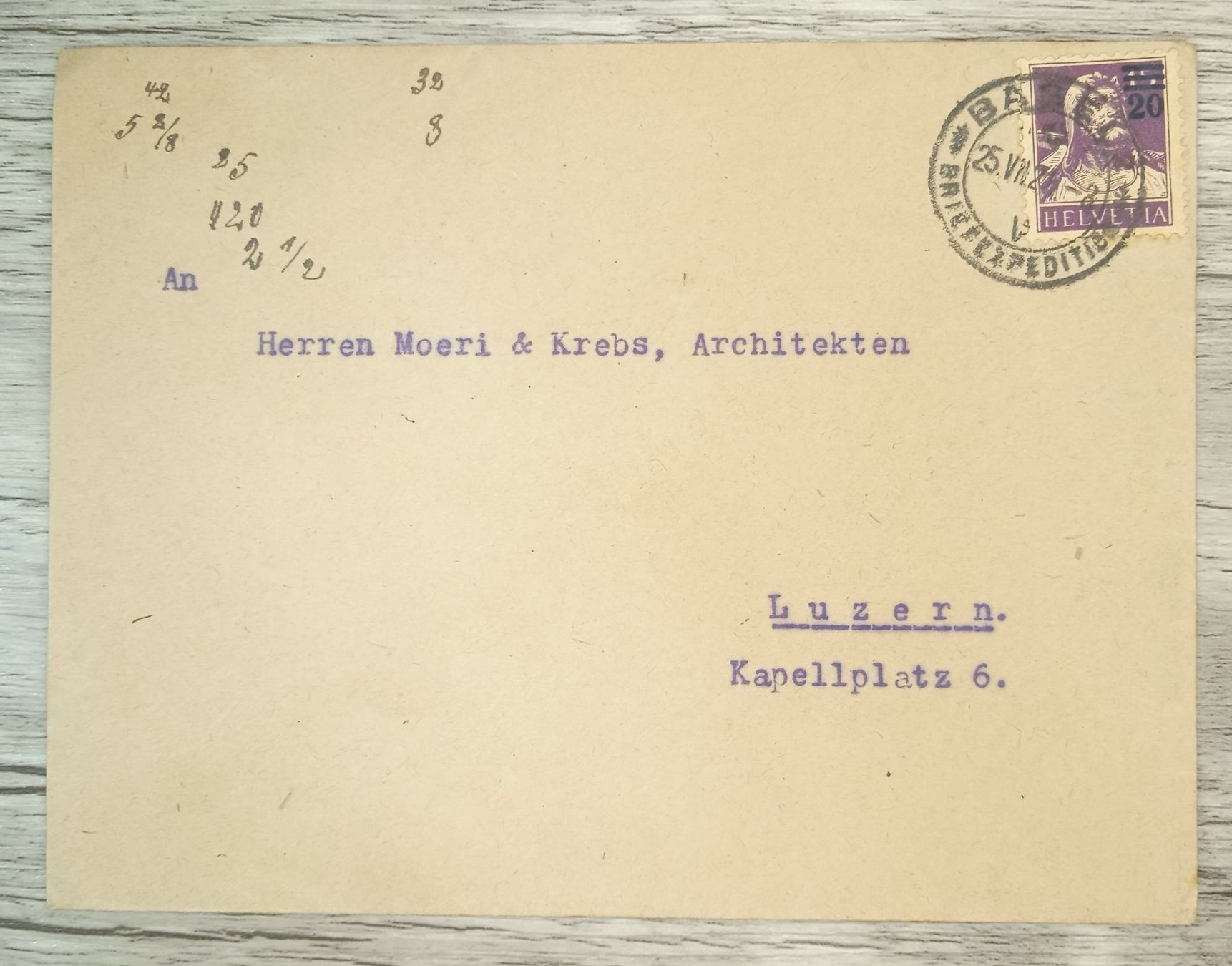 Tutti i francobolli: TR59 Enveloppe + Timbre Suisse 1921 – Usato da Cousset venduto da Patrick_Collections