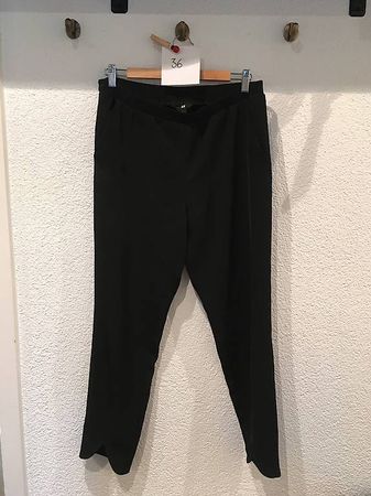 edle schwarze lange Stoffhose
