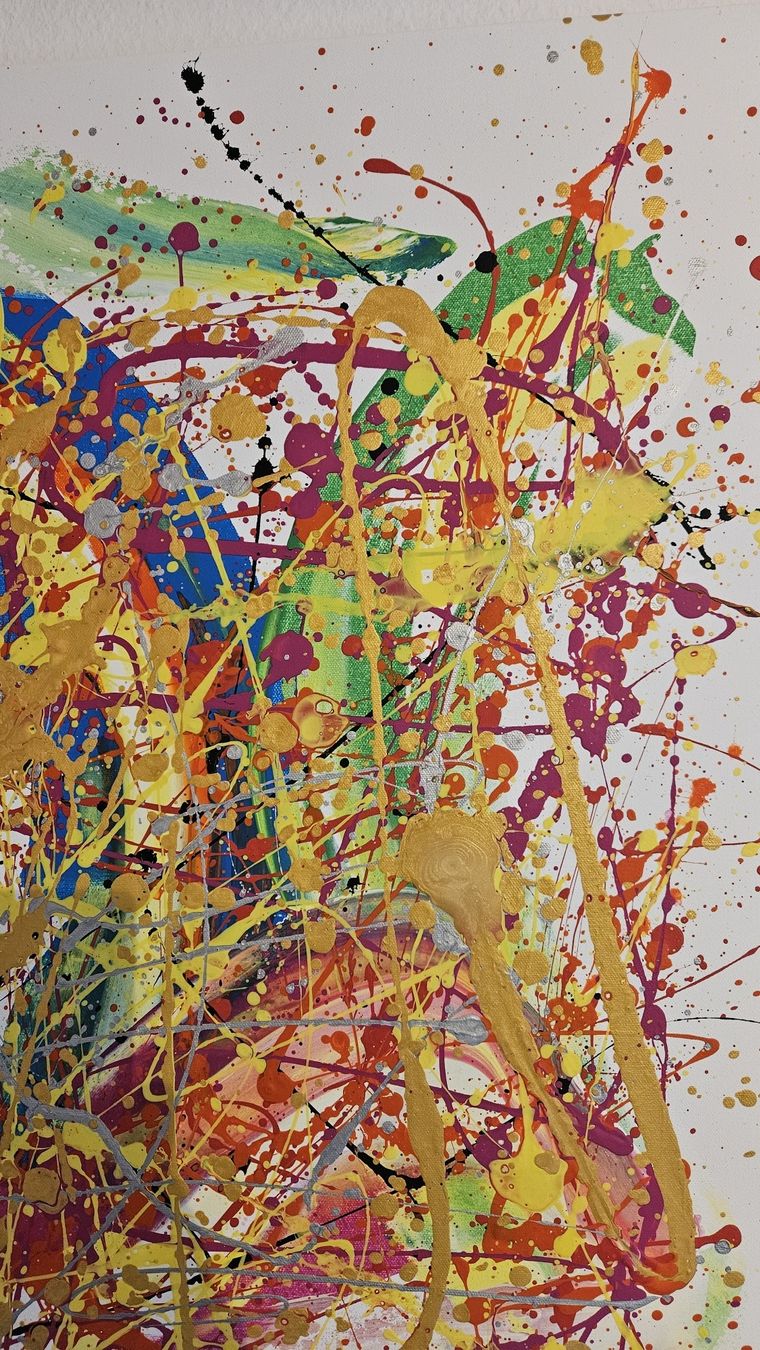 Dipinti: Peinture abstraite multicolor multicolore signée  – Nuovo (secondo la descrizione) da Le Locle venduto da fab_c9hh 4