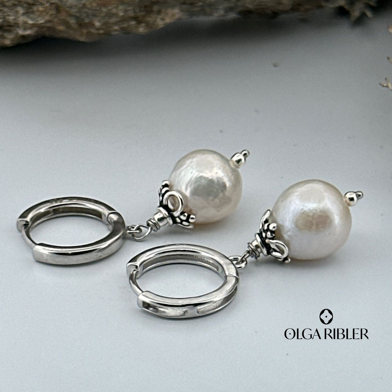Olga Ribler Orecchini pendenti & Orecchini a lobo: Creolen - Perlen Charms - Sterling Silber 925 – Nuovo (secondo la descrizione) da Luzern venduto da Schmuckoutlet 2