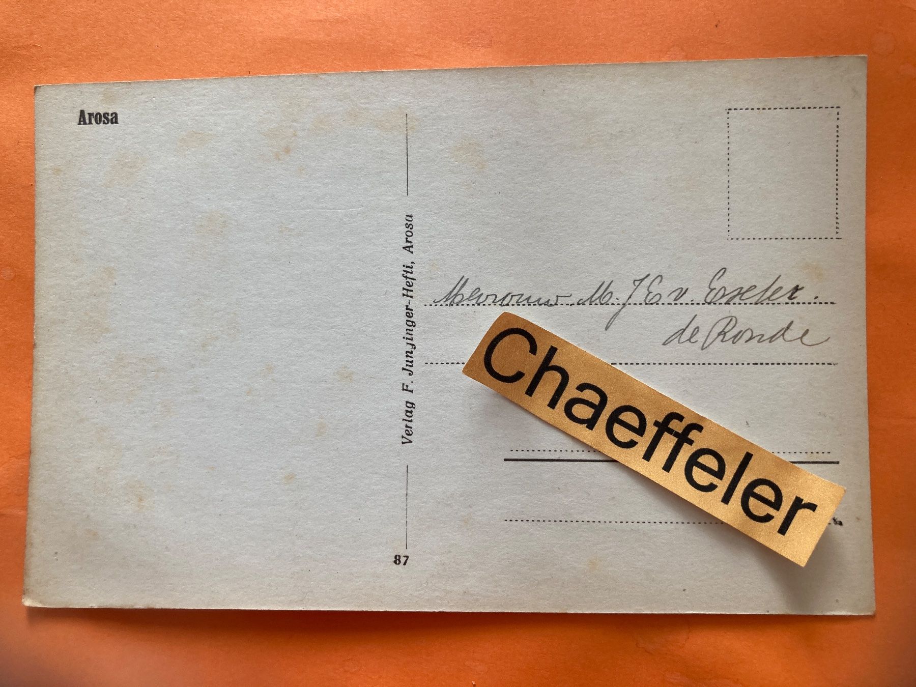 Cartes postales: Arosa – D'occasion à Zürich par Chaeffeler 1