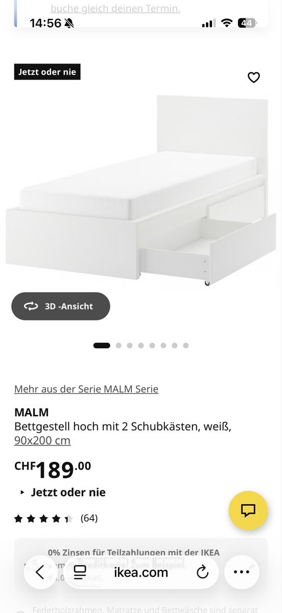 Lits: Ikea malm bett 90x200 – D'occasion à Embrach par Destiny26 1