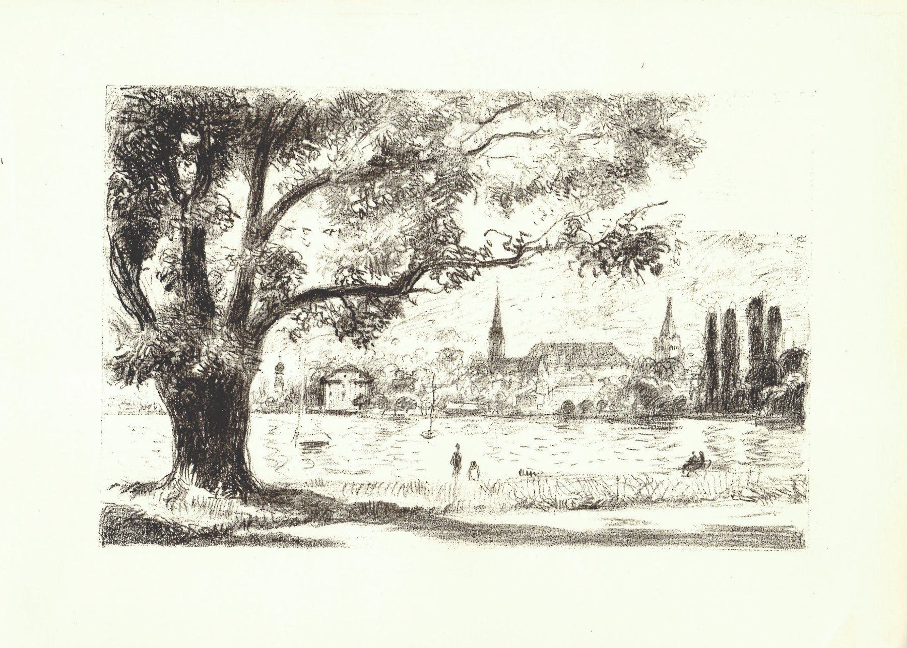 Grafica & Litografie: Theo Glinz, Lithographie, Blick auf Rorschach – Usato da Walzenhausen venduto da Hoppala79