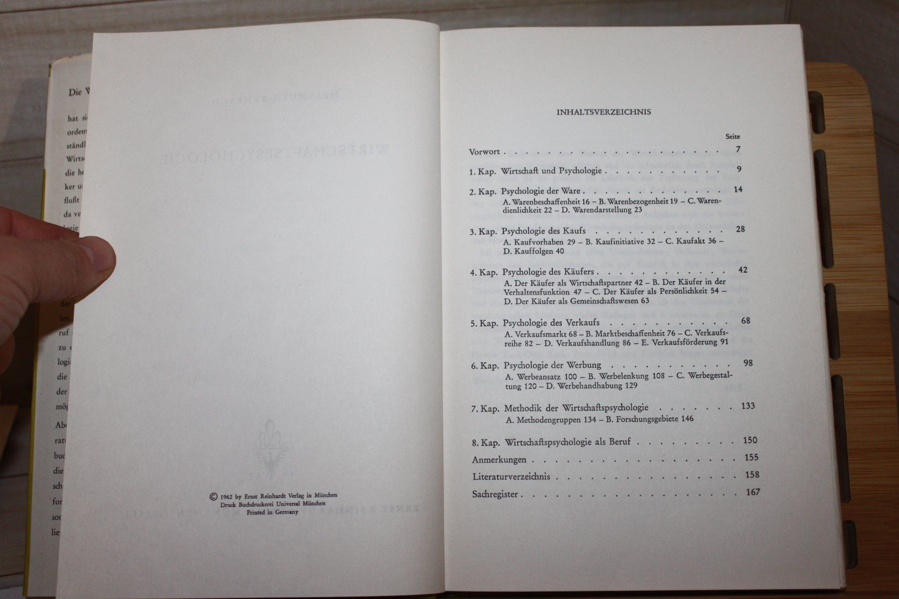 Libri: Wirtschaftspsychologie - Hellmuth Benesch 1962 – Usato da Urdorf venduto da Buchprofi 2