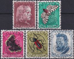 1953, J148-J152 Serie mit Ersttags-Vollstempel. Kat: 120.-+