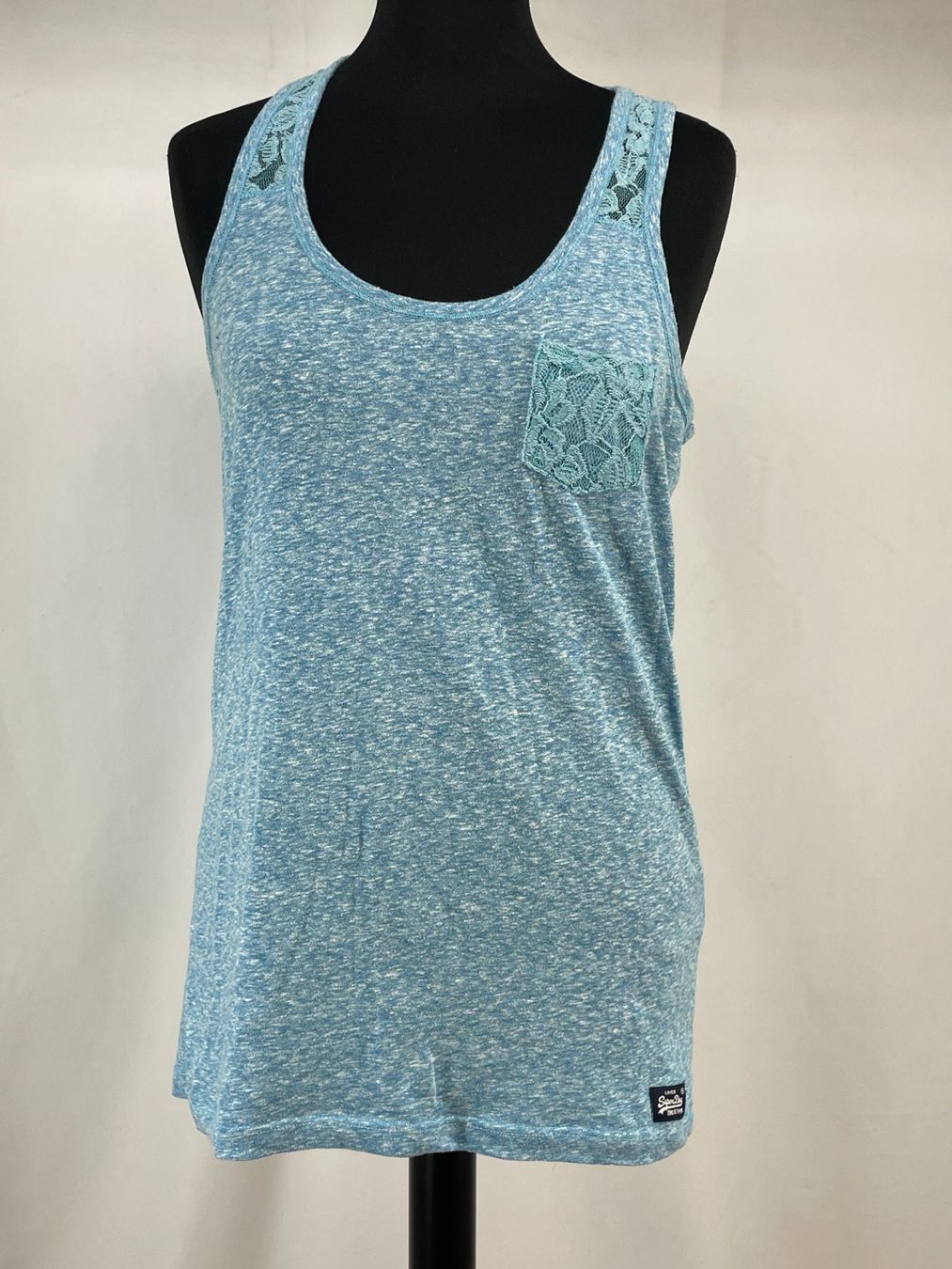 Superdry Top: SUPERDRY Débardeur Bleu – Usato da Lausanne venduto da PlusValue_Lausanne