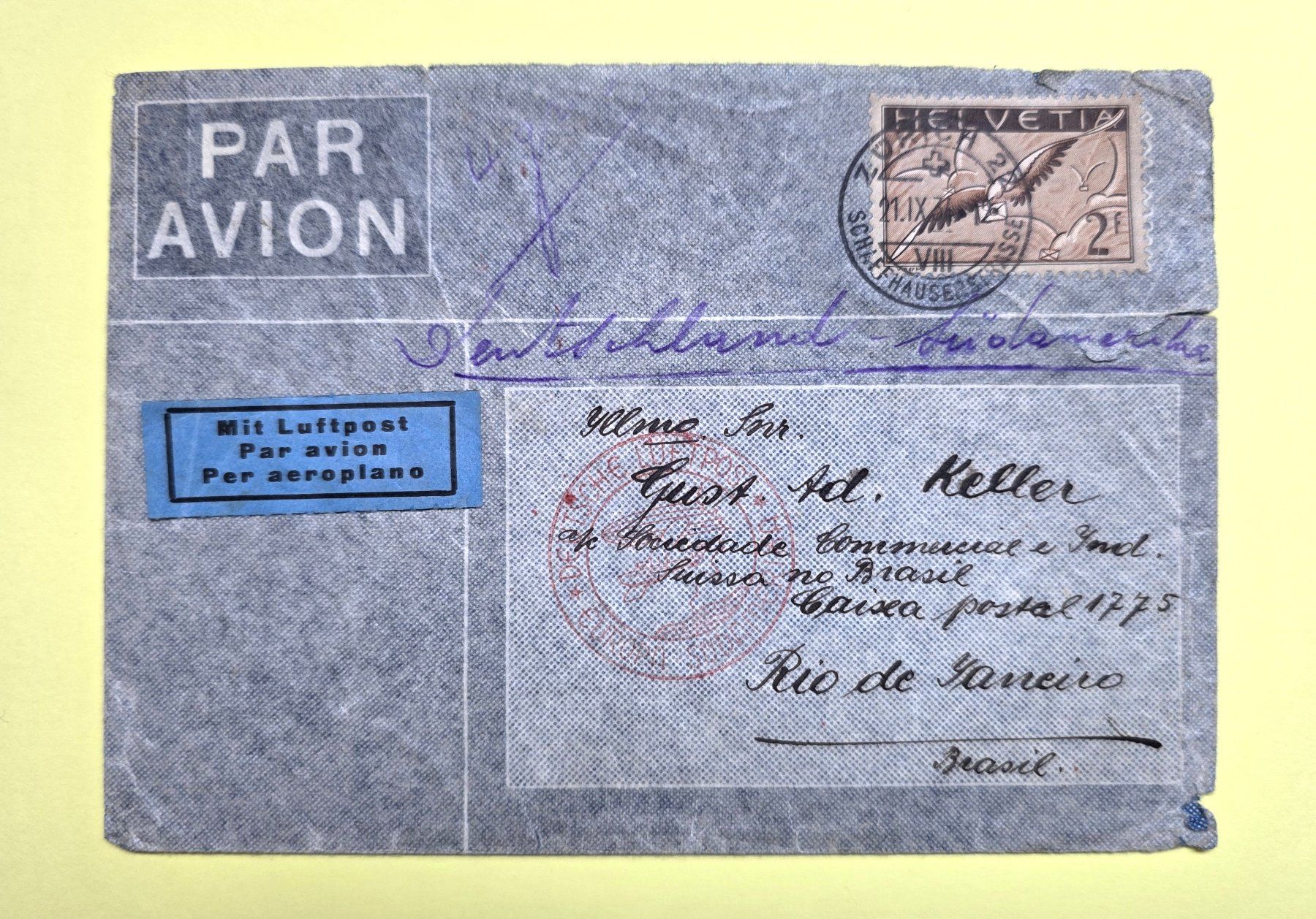 Buste & buste per spedizione: ALTER BREIF SCHWEIZ, LUFTPOST, LOS-2 – Usato da Rafz venduto da Erzurum1
