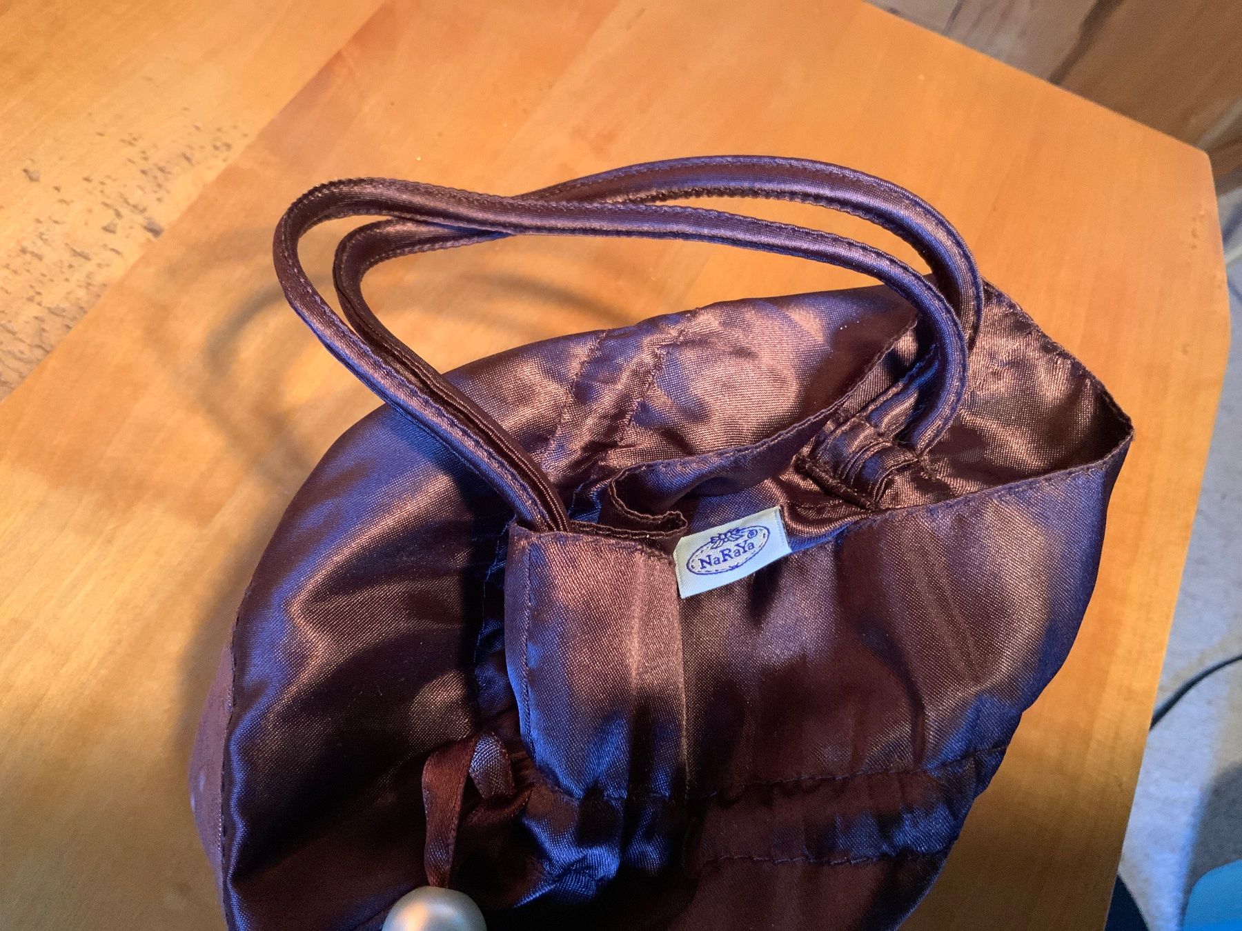 Borse: Beutel, Polyester, Braun, mit Schmuckperlen, neu! – Usato da Zürich venduto da ancillaschmidhauser 7