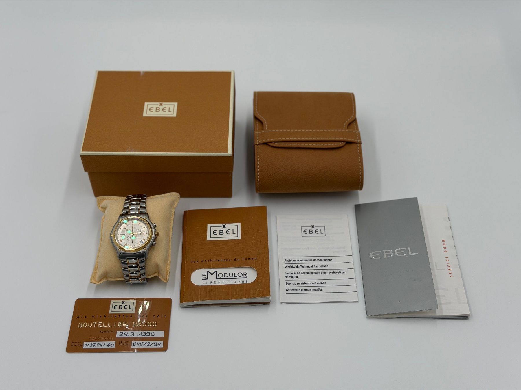 Ebel Orologi: Ebel Le Modulor Chronograph Full Set 1995, mit Historie – Usato da Wil SG venduto da rappwatches 8