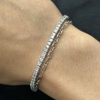 Fossil Silberne Tennis Doppelte Armkette
