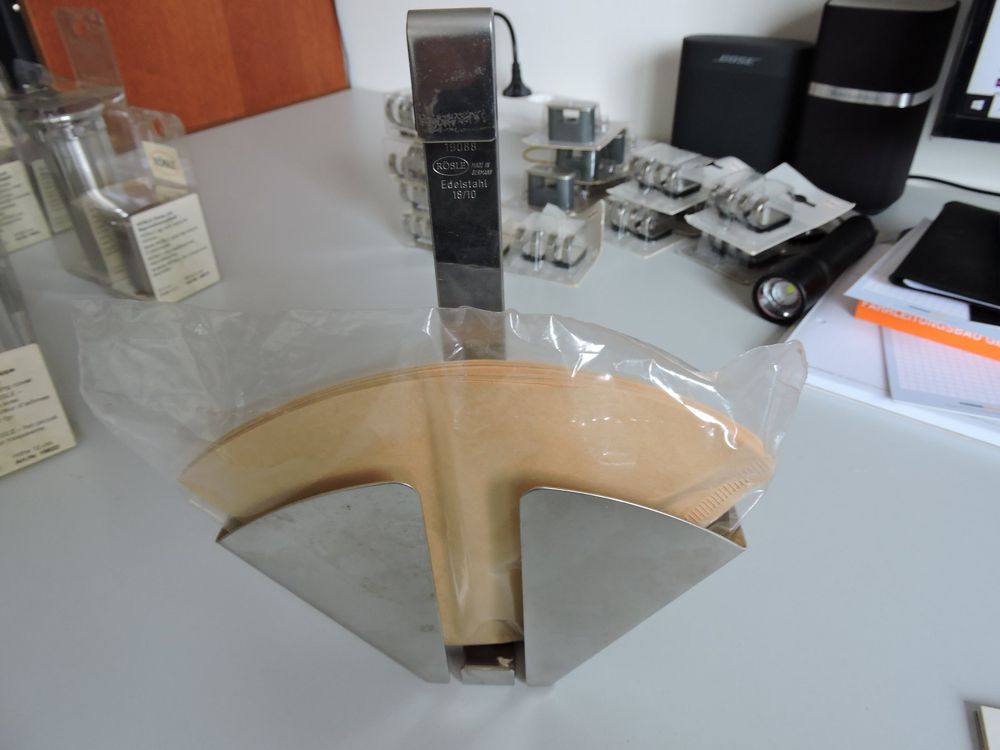 MUCKLILY Kaffeefilterhalter Edelstahl - Aufbewahrungsorganizer Für Kegelfilter