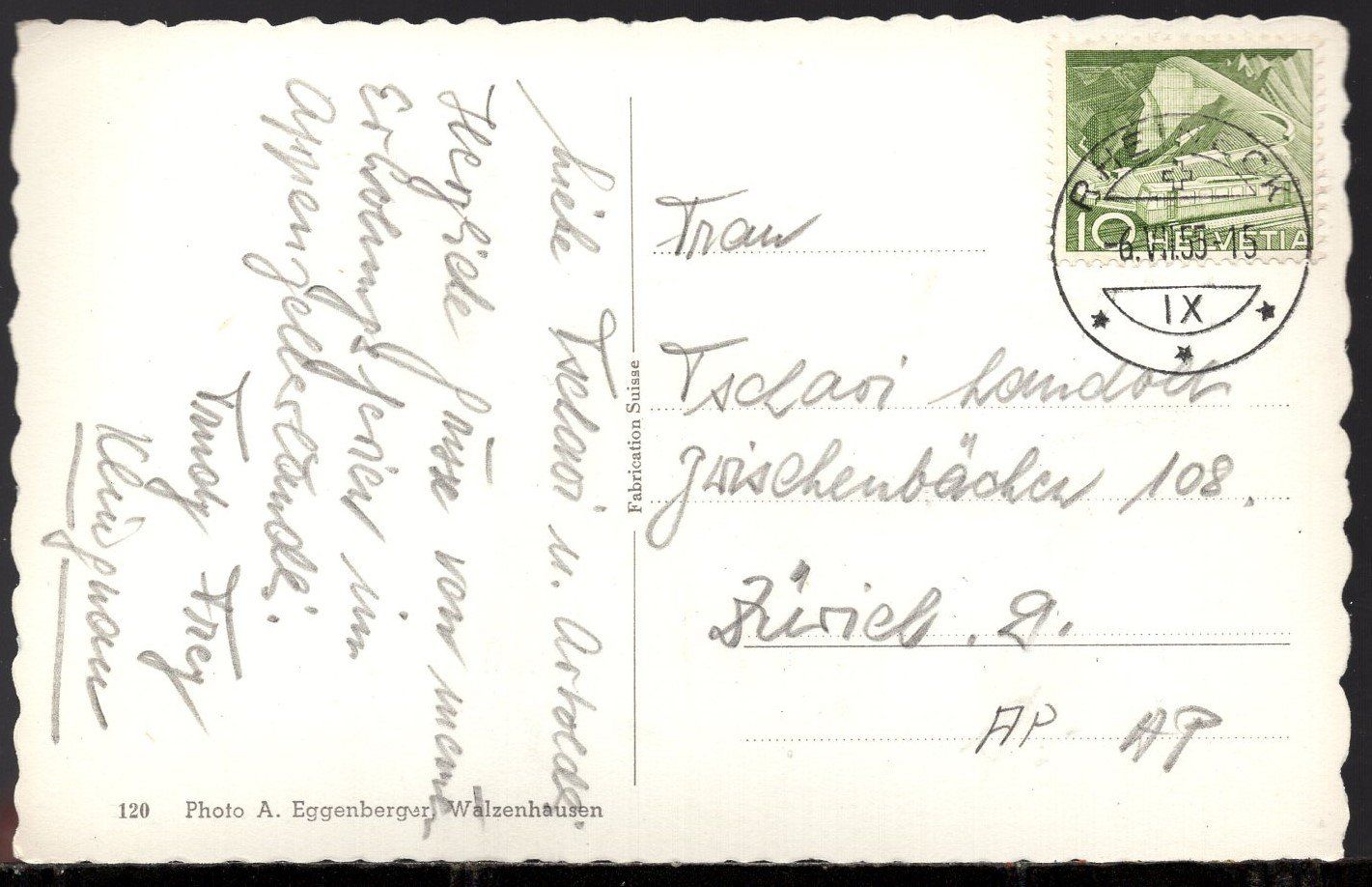 Cartoline postali: Walzenhausen  Luftkurort   1955 – Usato da Aarau venduto da kufi44 2