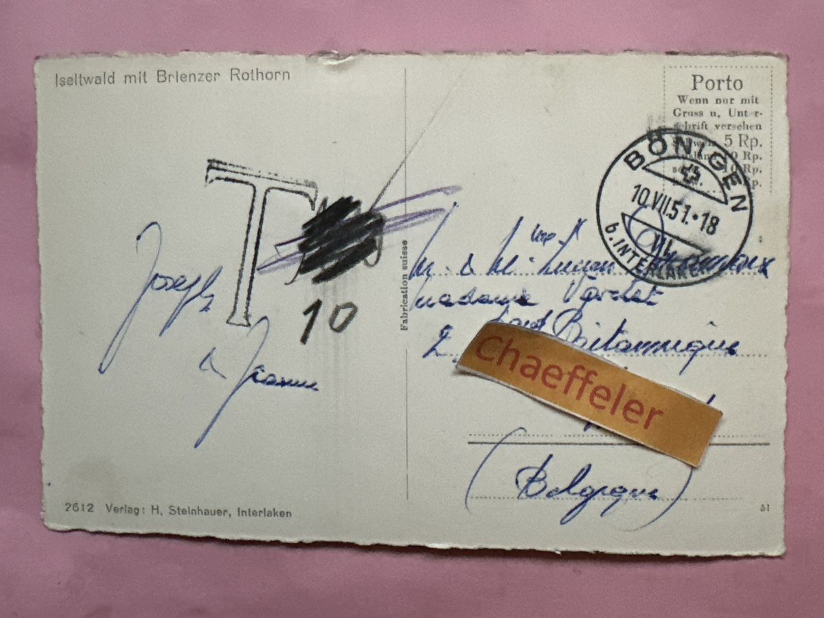 Cartes postales: Iseltwald mit Brienzer Rothorn – D'occasion à Zürich par Chaeffeler 1