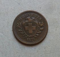 ++ 1 Rappen 1877, gute Erhaltung