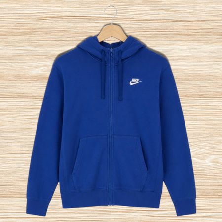 Sweat-shirt zippé à capuche Nike bleu roi (Taille S)