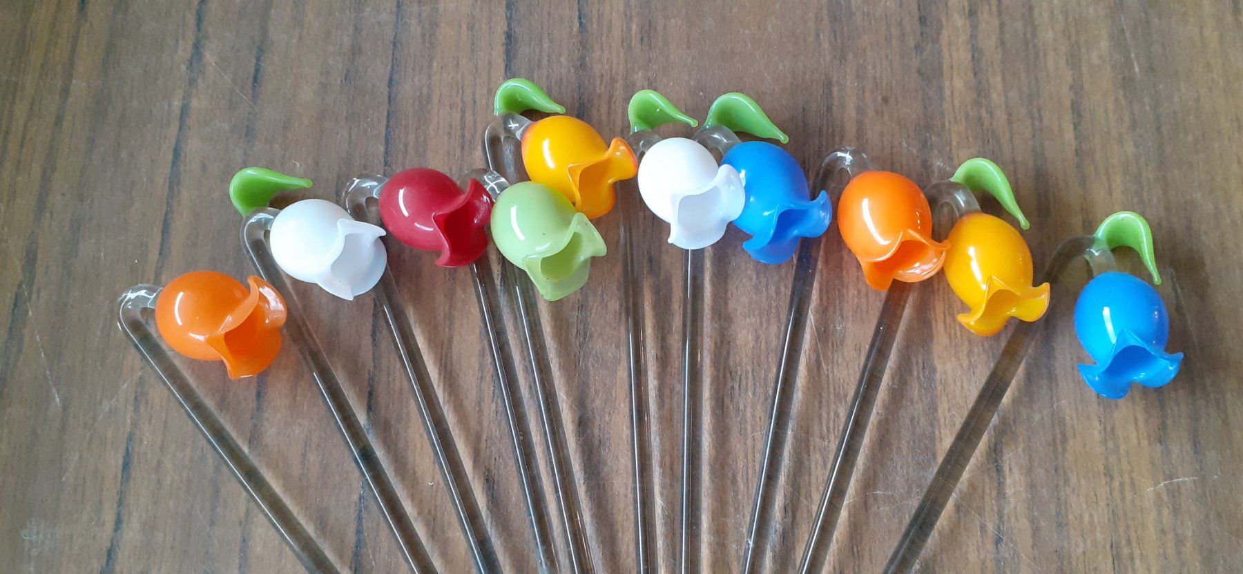 Figuren: Figur Glas Blumen Cocktailstäbchen antik – Gebraucht aus Mörschwil von antiksalon 6