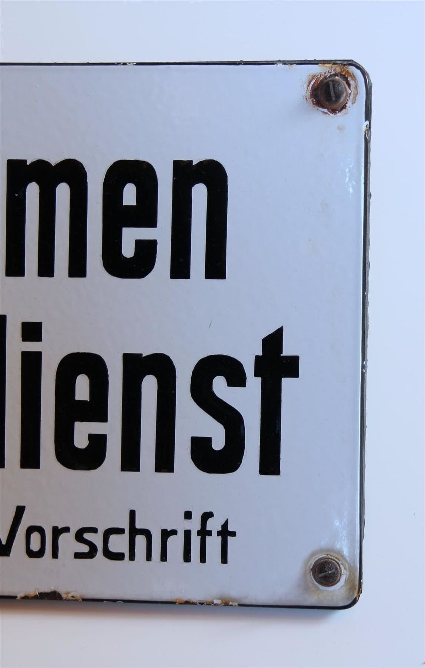 SBB/CFF/FFS Insegne: Emailschild Zubringerdienst Bahnpolizei – Usato da Langenthal venduto da Sammlungs_aus 2