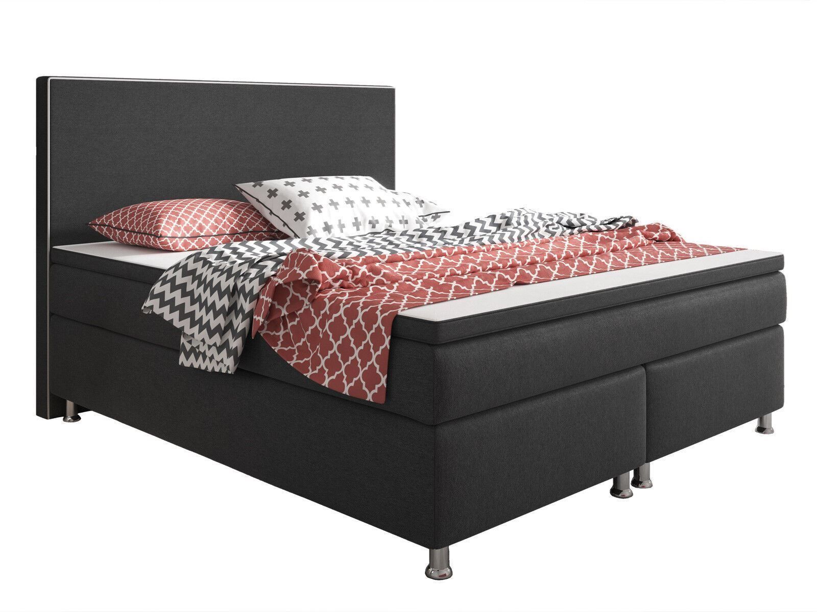 Betten: Boxspringbett 180x200 Anthrazit Hotelbett Doppelbett Bett – Neu und originalverpackt aus Wallenwil von toesstal-vertrieb 2