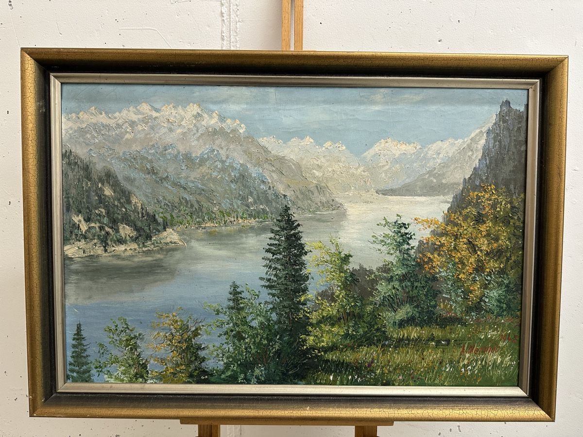 Dipinti: Gemälde mit Alpenlandschaft Natur – Usato da Ebikon venduto da Gaenggeliwaar