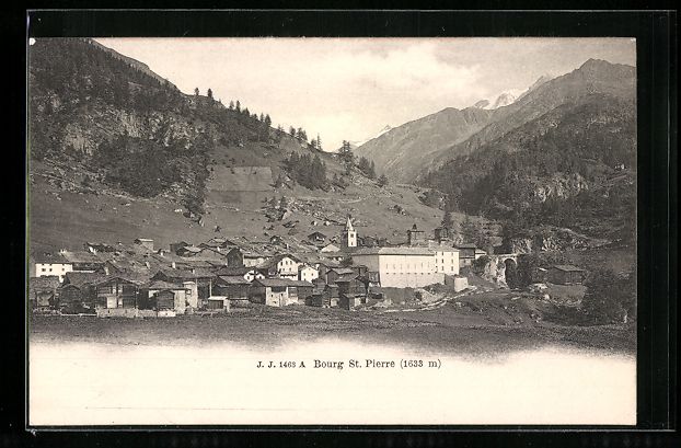 Cartoline postali: AK Bourg St. Pierre, Vue générale – Usato da Berlin venduto da bartko-reher