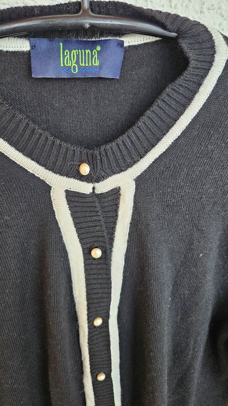 Maglioni & Felpe: Laguna Pullover (Strickjacken-Optik), schwarz/weiss, Gr. 40 – Usato da Staffelbach venduto da Frisco77 2