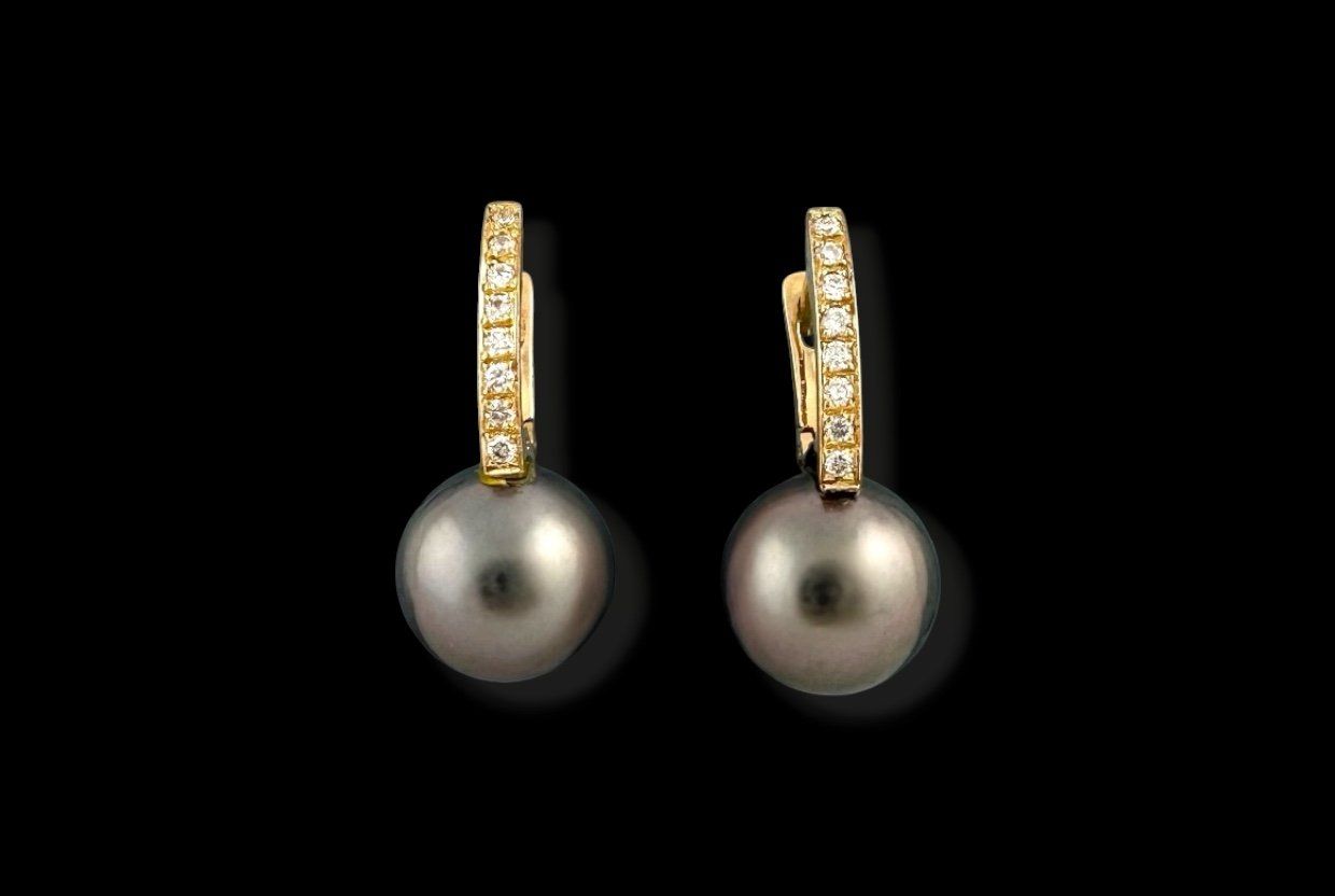 Christ Ohrringe & -stecker: CHRIST, Tahitiperlen - Diamant - Ohrringe – Gebraucht aus Zuzwil SG von artimmo 3