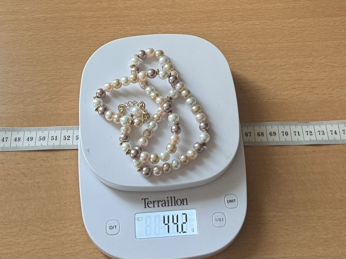 Catenine: Vintage Cremefarbene und rosa Perlenkette – Usato da Lamone venduto da LaCantinaMagica 7