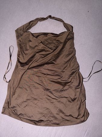 Sexy Sommer Top, Neckholder, Gr. M khaki, neuwertig