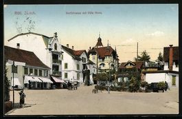 AK Rüti /ZH, Dorfstrasse mit Villa Hess
