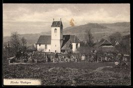AK Vechigen, Kirche mit Friedhof