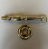 Brunnenröhre gerade mit Schaufel Auslauf (Messing Poliert)