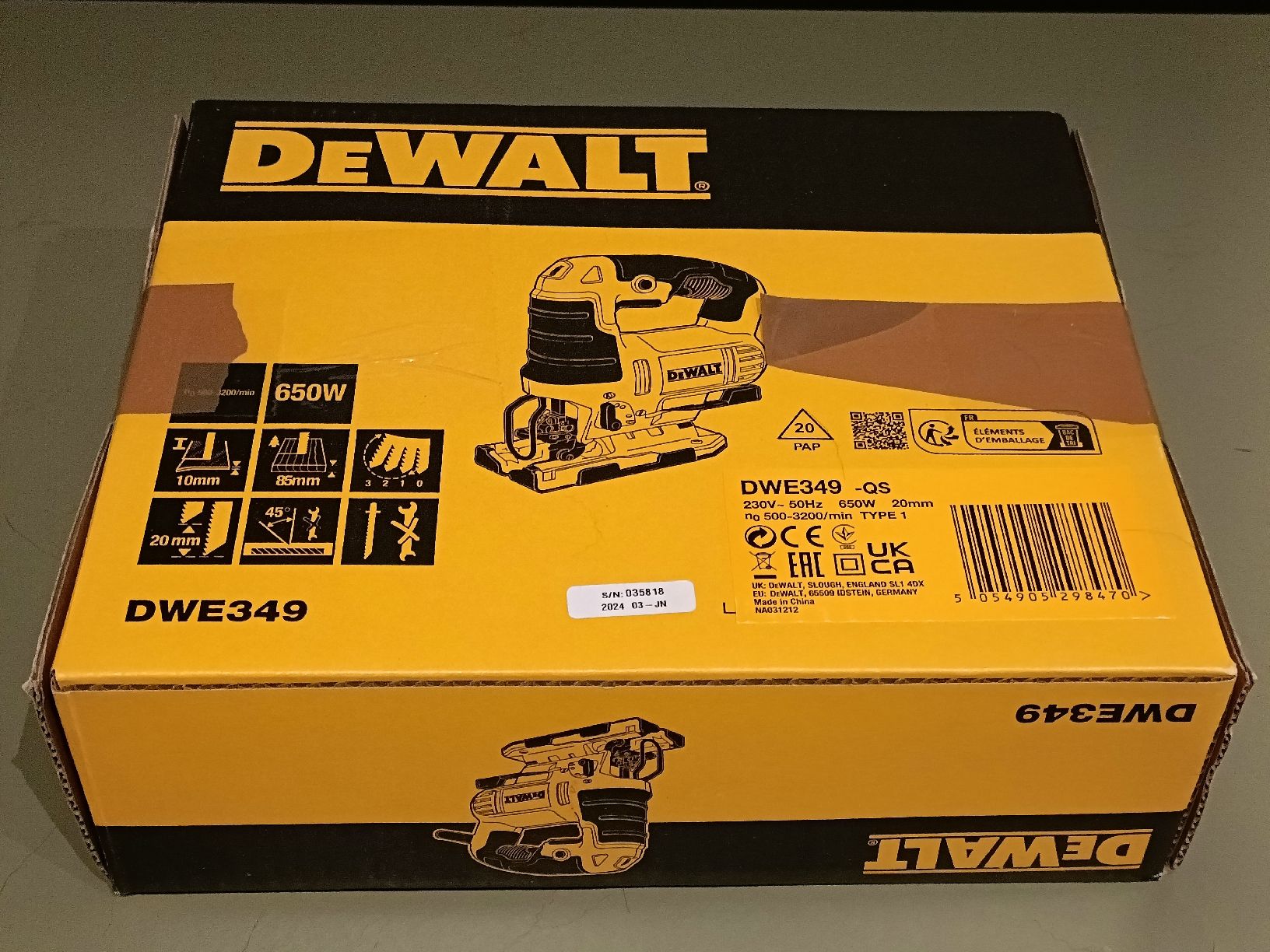 Dewalt Seghe: DeWalt DWE349-QS – Nuovo e nell'imballaggio originale da Rüti b. Riggisberg venduto da lyd_kxs2