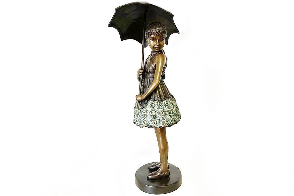 Sculture & Statue: Bronzefigur, Mädchen mit Schirm – Nuovo (secondo la descrizione) da Ballwil venduto da ClassicGallery