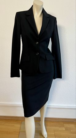 🖤 Hugo Boss Kostüm Gr. 34, Schwarz, Schurwolle 🖤