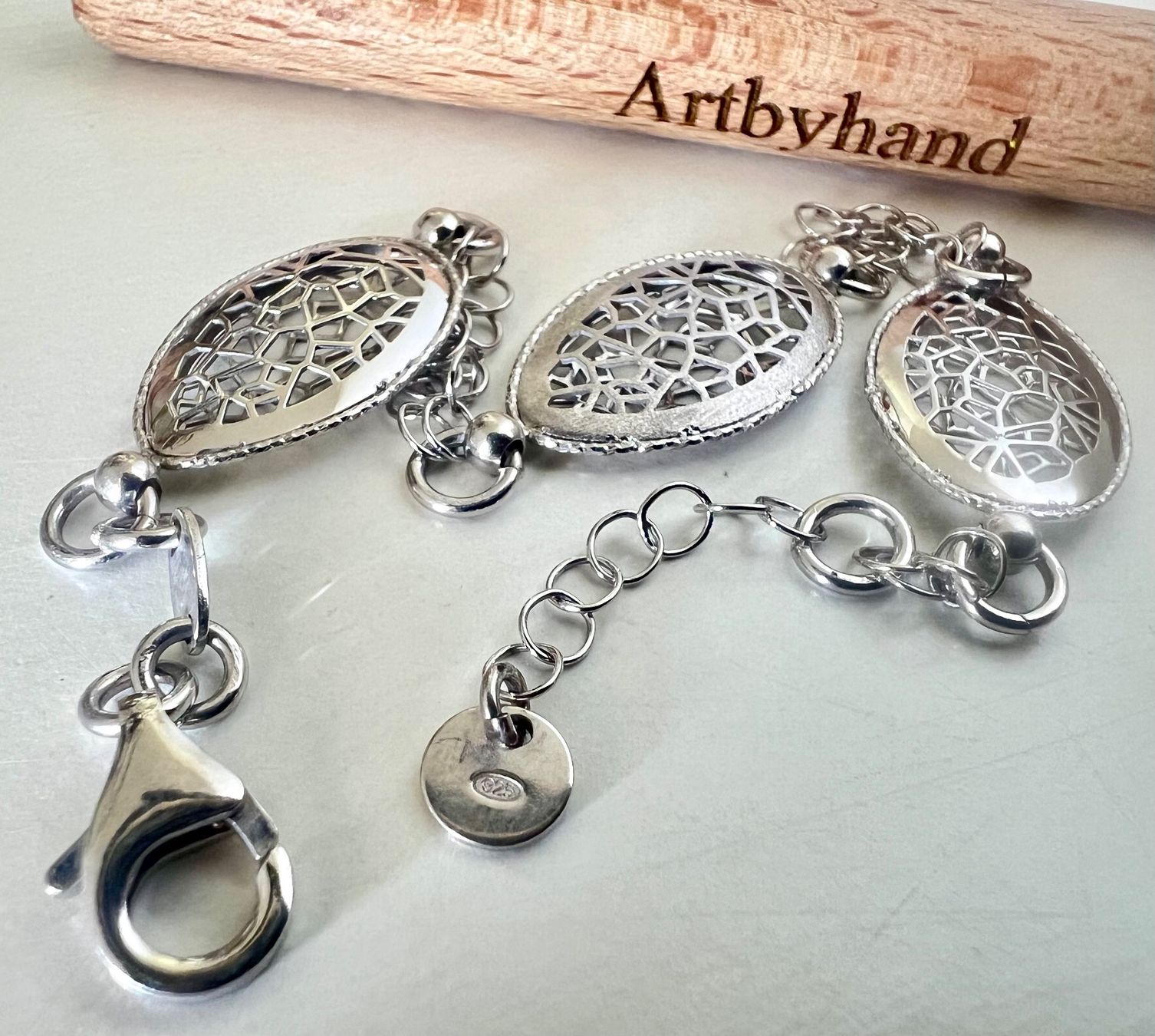 Bracciali & Braccialetti: Gexist Schweizer Designer-Armband Silber 925 durchbrochen – Usato da Ruswil venduto da artbyhand 3