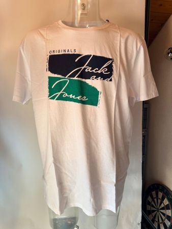 JACK & JONES, T-Shirt Kurzarm, Grösse XXL, Farbe Weiss