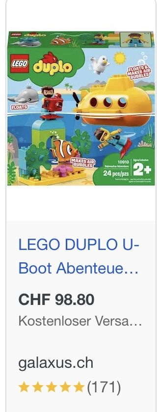 Jouets: Duplo Lego U-Boot – D'occasion à Burgdorf par kunterbunts01