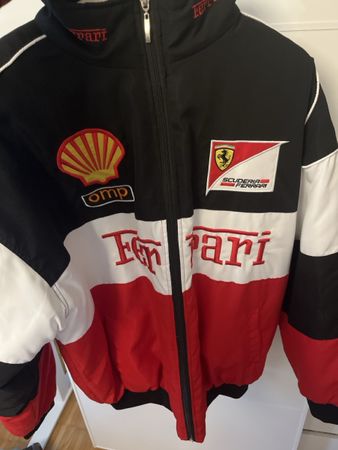 Ferrari Retro Motorsport Jacke schwarz rot weiss 