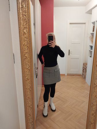 Minirock Hüftrock Easy Wear Gr. M Karo, klassisch für Herbst