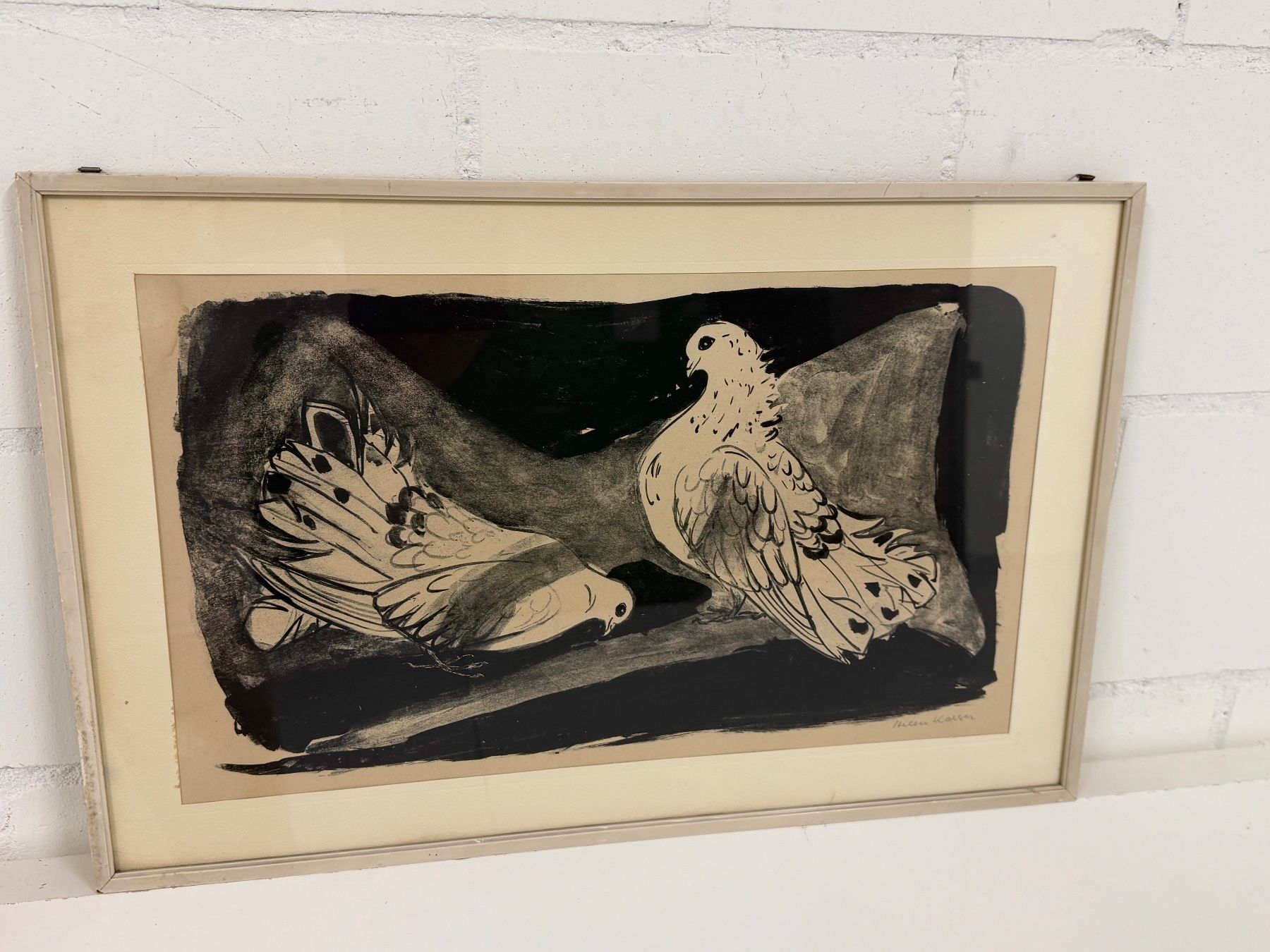 Gemälde: Helen Kasser  Originallitho Taube – Gebraucht aus Basel von PAUL_ART 1