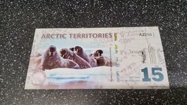 ARCTIC TERRITORIES 15 POLAR DOLLARS Walross Notgeld 2011 