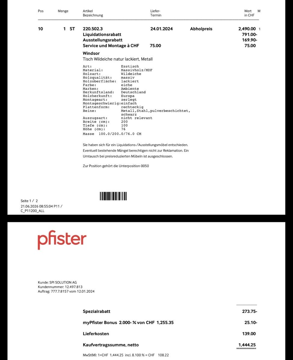 Pfister Set di tavolo e panche: PFISTER Möbel neuwertig - Esszimmer – Nuovo (secondo la descrizione) da Cham venduto da Sreten85 7
