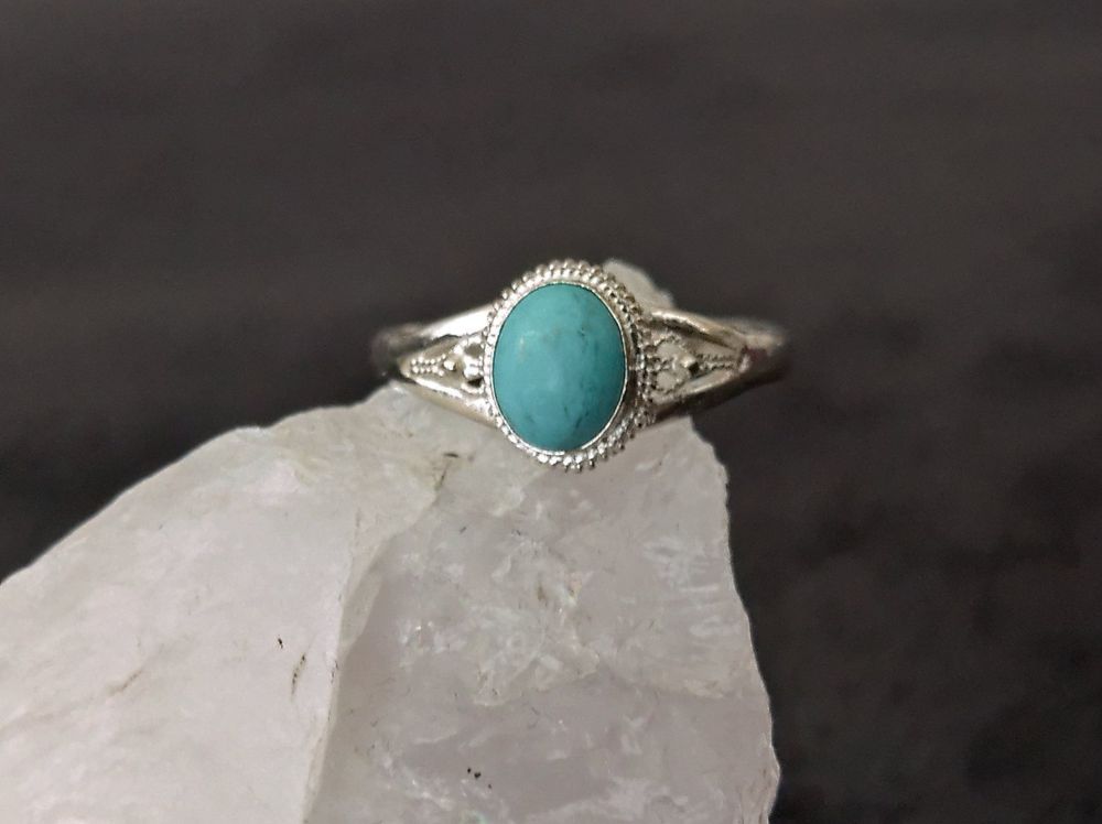 Verstellbarer Sonnenring Damen Gold Mit Türkisem Stein - Boho Schmuck Aus Edelstahl