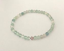 Edelstein Armband Fluorit "Heuschnupfen" mit Silber auf Mass